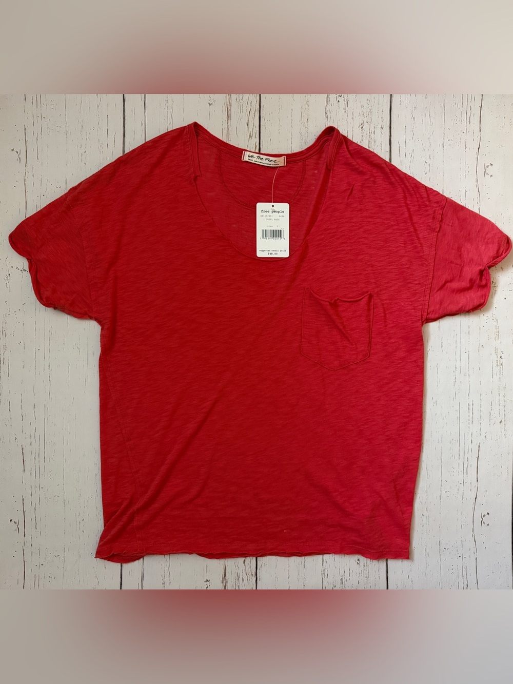 Free People We the Free coral haze round neck tee